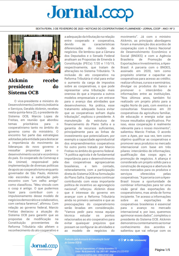 Jornal.Coop – Edição 3 – Ano 1 – 3 de fevereiro de 2023