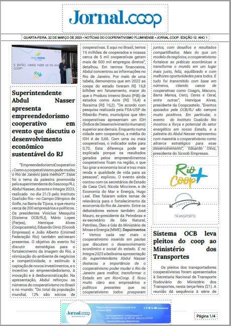 Jornal.Coop – Edição 12 – Ano 1 – 22 de março de 2023