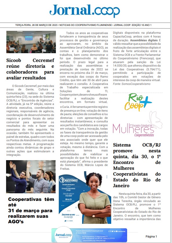 Jornal.Coop – Edição 16 – Ano 1 – 28 de março de 2023