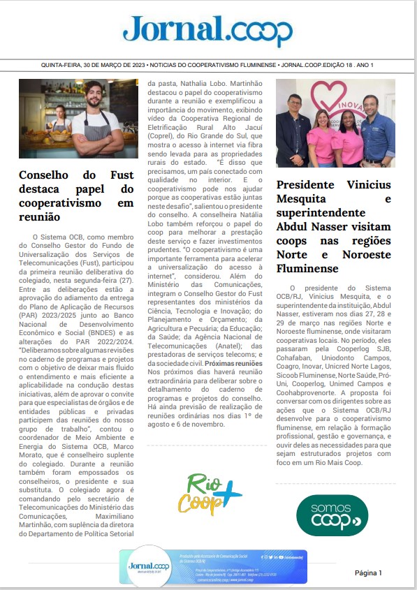 Jornal.Coop – Edição 18 – Ano 1 – 30 de março de 2023