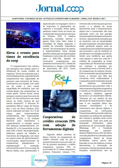 Jornal.Coop – Edição 9 – Ano 1 – 15 de março de 2023