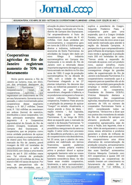 Jornal.Coop – Edição 20 – Ano 1 – 3 de abril de 2023