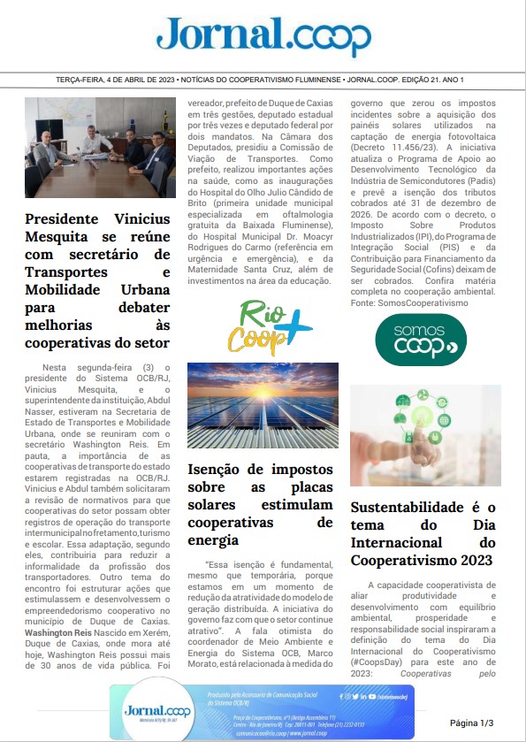 Jornal.Coop – Edição 21 – Ano 1 – 4 de abril de 2023