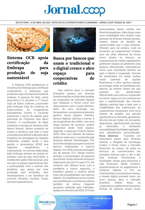 Jornal.Coop – Edição 28 – Ano 1 – 14 de abril de 2023