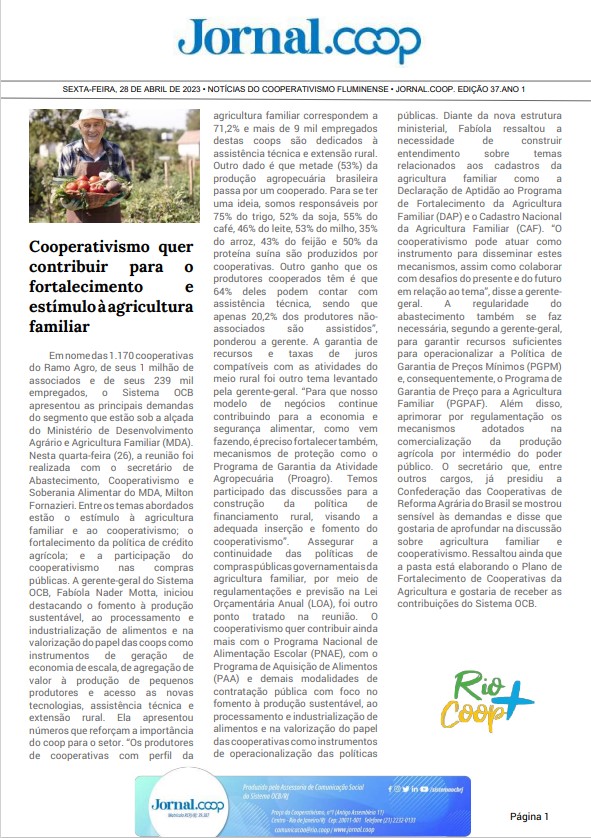 Jornal.Coop – Edição 37 – Ano 1 – 28 de abril de 2023