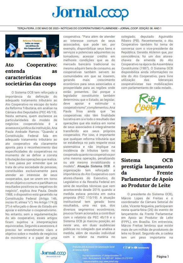 Jornal.Coop – Edição 38 – Ano 1 – 2 de maio de 2023