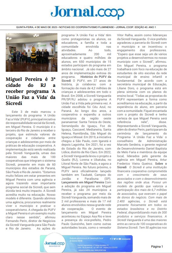 Jornal.Coop – Edição 40 – Ano 1 – 4 de maio de 2023