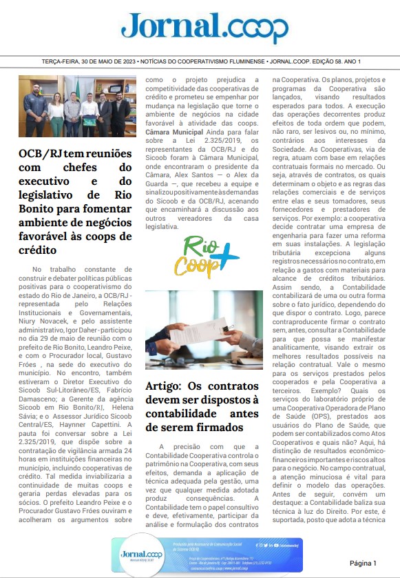 Jornal.Coop – Edição 58 – Ano 1 – 30 de maio de 2023