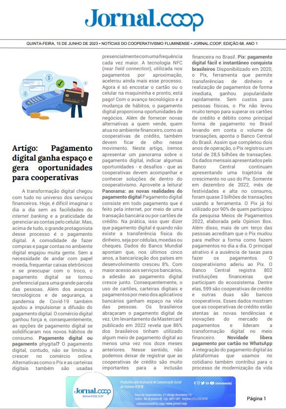 Jornal.Coop – Edição 68 – Ano 1 – 15 de junho de 2023