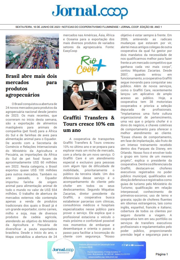 Jornal.Coop – Edição 69 – Ano 1 – 16 de junho de 2023