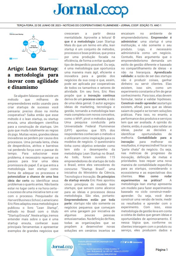Jornal.Coop – Edição 73 – Ano 1 – 22 de junho de 2023