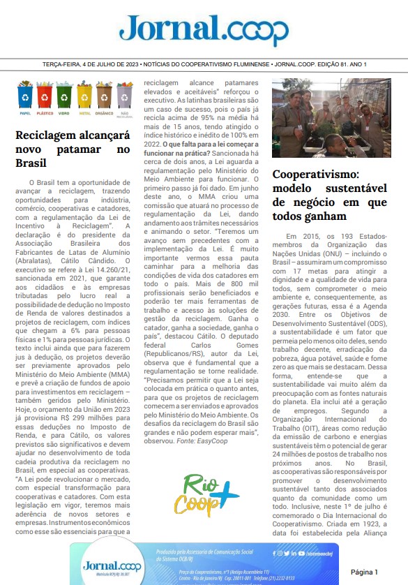 Jornal.Coop – Edição 81 – Ano 1 – 4 de julho de 2023