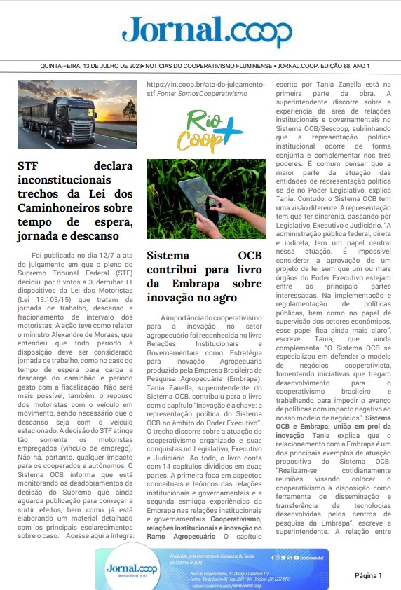 Jornal.Coop – Edição 88– Ano 1 – 13 de julho de 2023