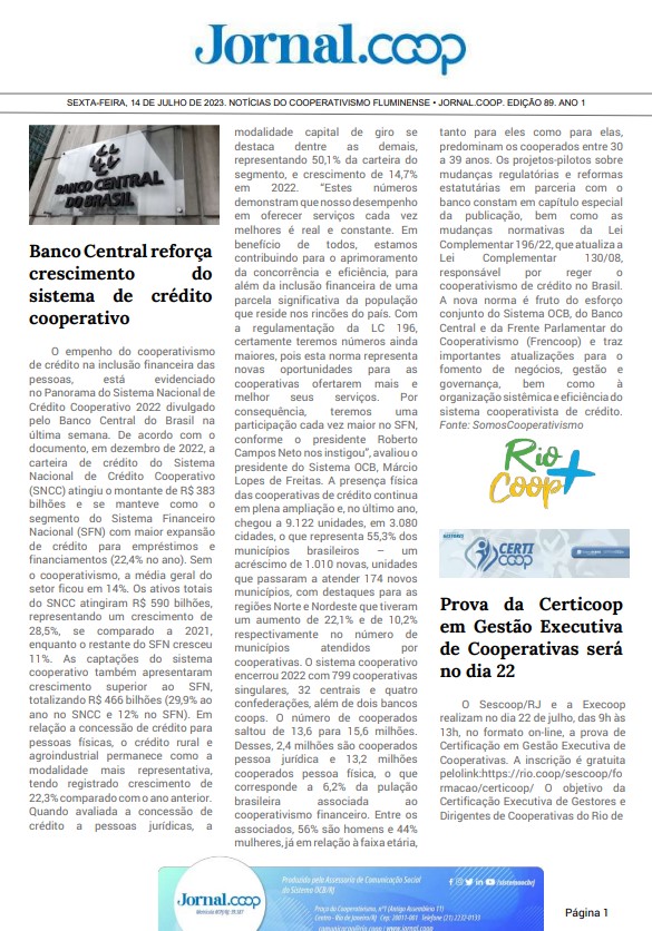 Jornal.Coop – Edição 89– Ano 1 – 14 de julho de 2023
