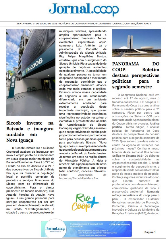 Jornal.Coop – Edição 96– Ano 1 – 25 de julho de 2023
