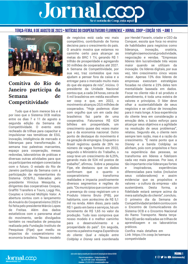 Jornal.Coop – Edição 105 – 8 de Agosto – Ano 1