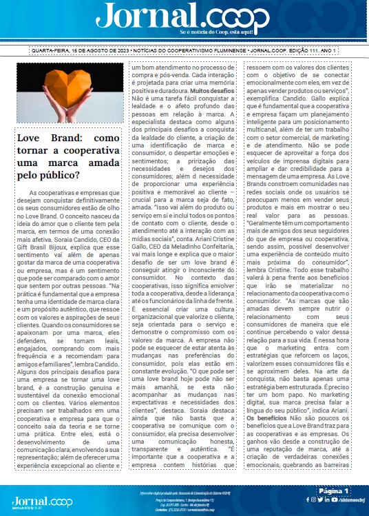 Jornal.Coop – Edição 111– Ano 1 – 16 de agosto de 2023