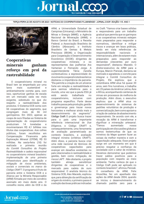 Jornal.Coop – Edição 115– Ano 1 – 22 de agosto de 2023