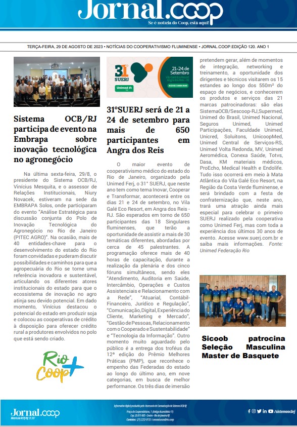 Jornal.Coop – Edição 120– Ano 1 – 29 de agosto de 2023