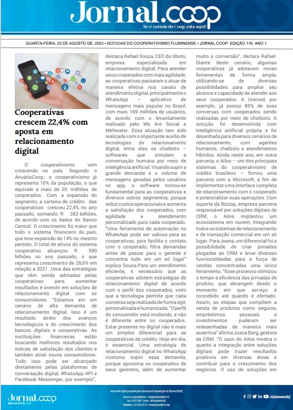 Jornal.Coop – Edição 116– Ano 1 – 23 de agosto de 2023