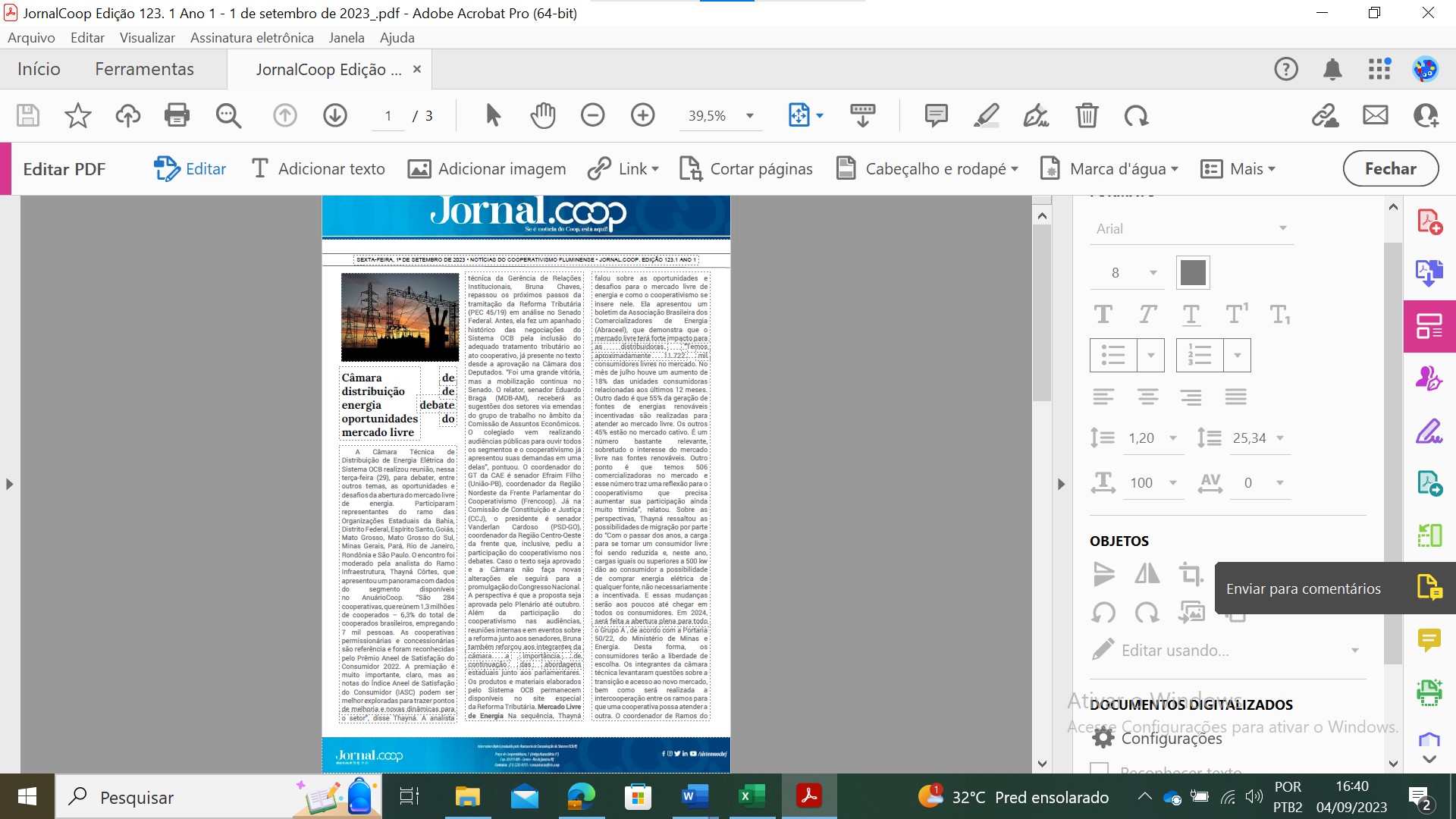 Jornal.Coop – Edição 123.1– Ano 1 – 4 de setembro de 2023