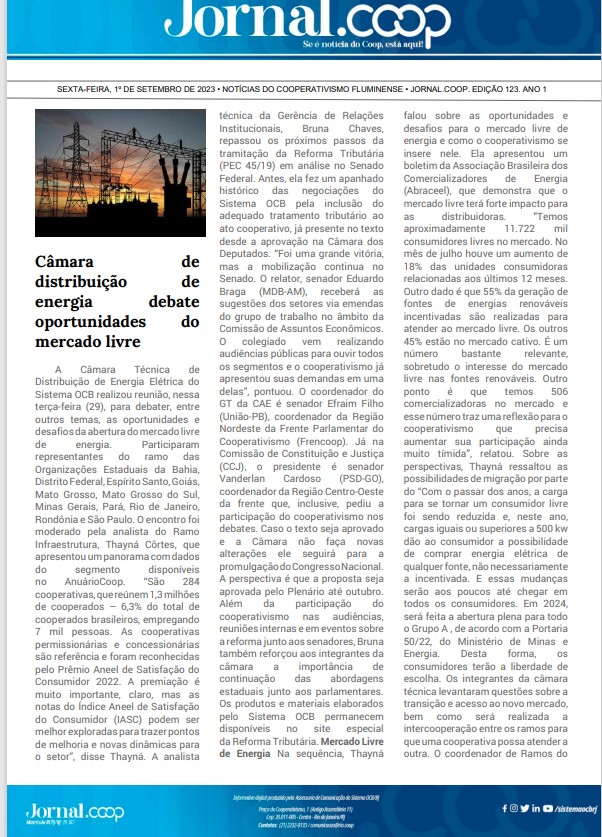 Jornal.Coop – Edição 123– Ano 1 – 1º de setembro de 2023