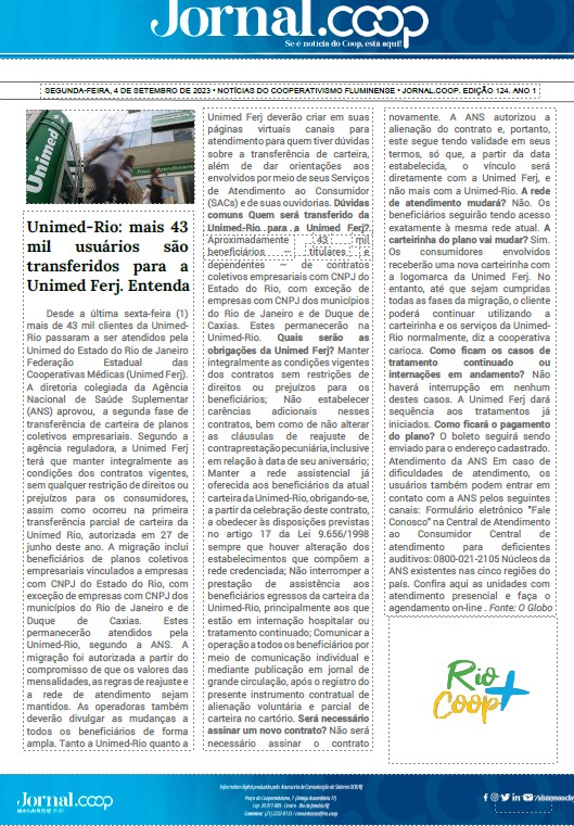 Jornal.Coop – Edição 124– Ano 1 – 4 de setembro de 2023