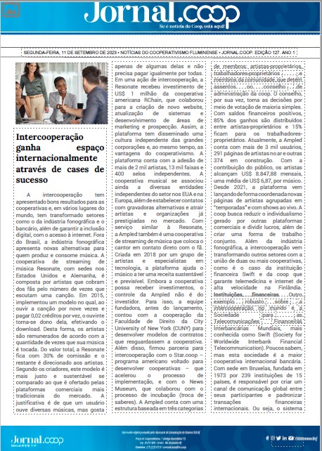 Jornal.Coop – Edição 127– Ano 1 – 11 de setembro de 2023