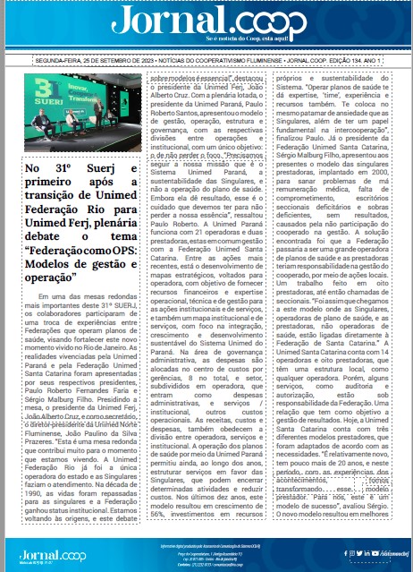 Jornal.Coop – Edição 134– Ano 1 – 25 de setembro de 2023