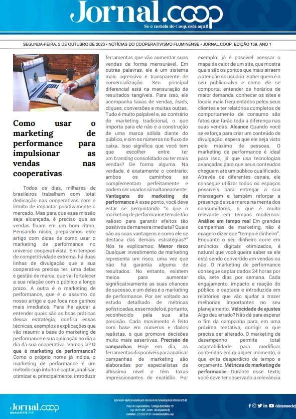 Jornal.Coop – Edição 139– Ano 1 – 2 de outubro de 2023