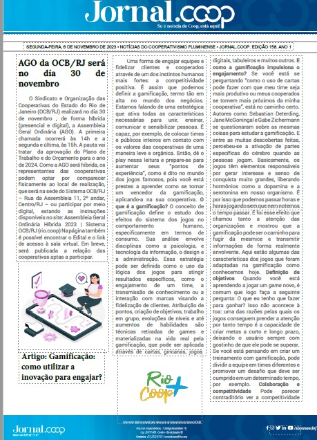 Jornal.Coop – Edição 158– Ano 1 – 6 de novembro de 2023