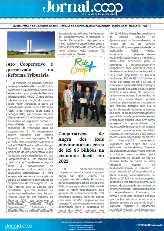 Jornal.Coop – Edição 161– Ano 1 – 9 de novembro de 2023