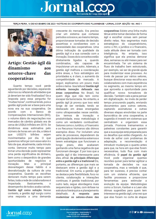 Jornal.Coop – Edição 164– Ano 1 – 14 de novembro de 2023