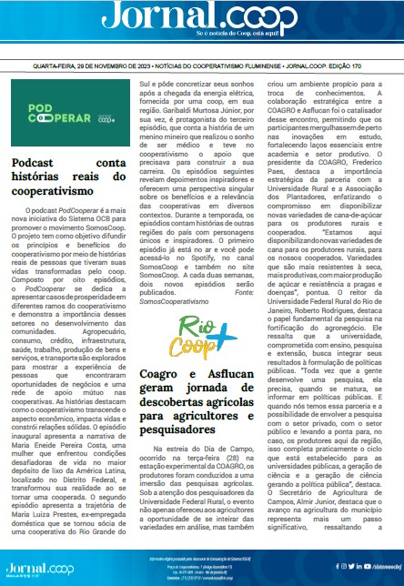 Jornal.Coop – Edição 170– Ano 1 – 29 de novembro de 2023