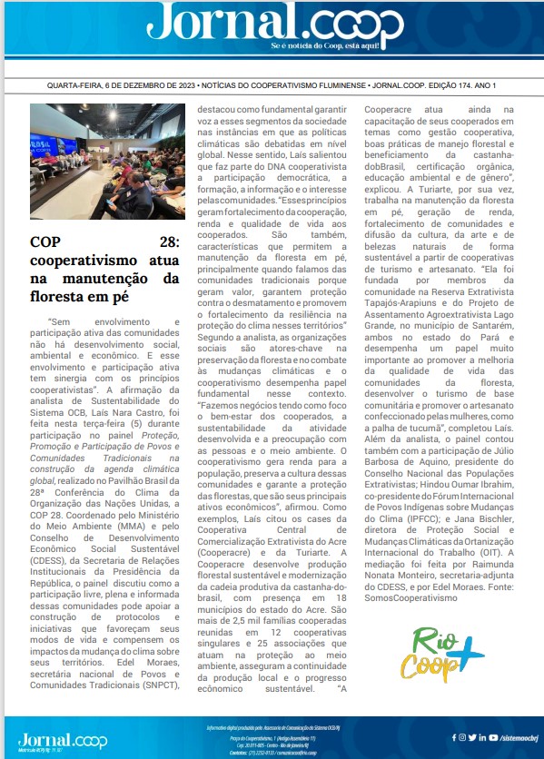 Jornal.Coop – Edição 174– Ano 1 – 6 de Dezembro de 2023