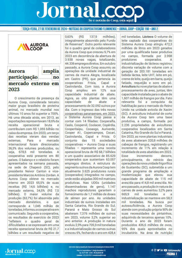 Jornal.Coop – Edição 198 – Ano 2 – 27 de Fevereiro de 2024