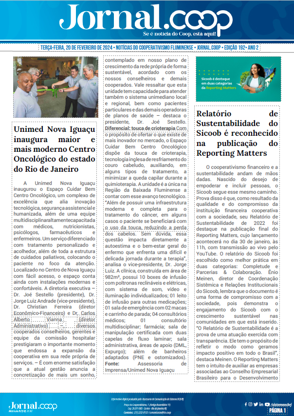 Jornal.Coop – Edição 192 – Ano 2 – 20 de Fevereiro de 2024