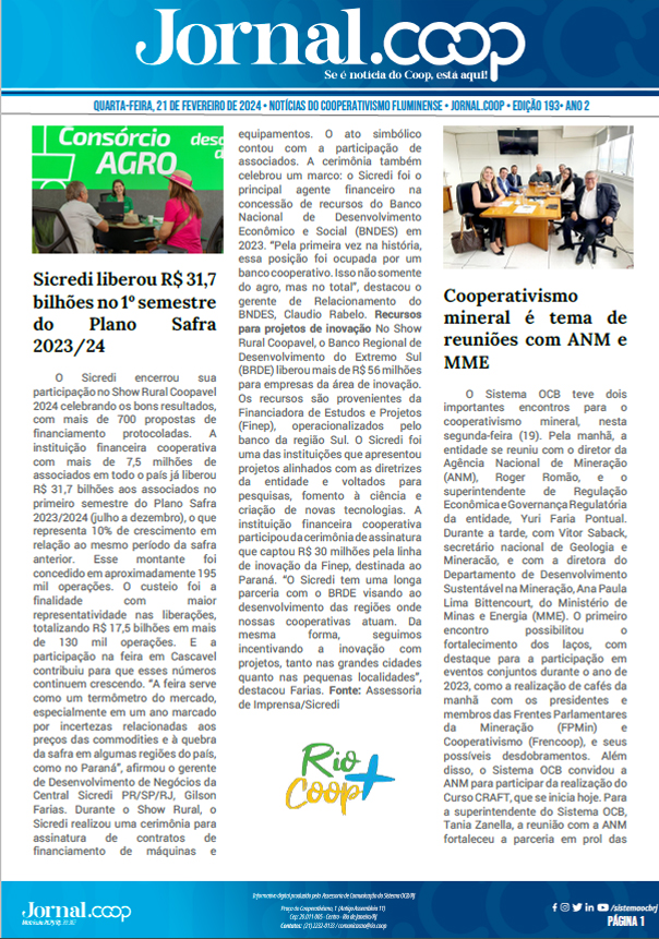 Jornal.Coop – Edição 193 – Ano 2 – 21 de Fevereiro de 2024