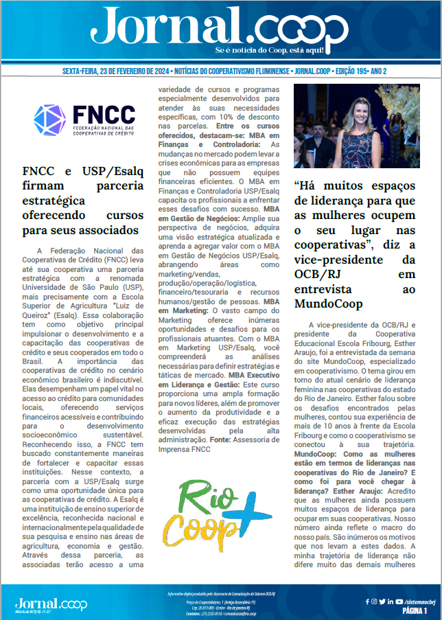 Jornal.Coop – Edição 195 – Ano 2 – 23 de Fevereiro de 2024
