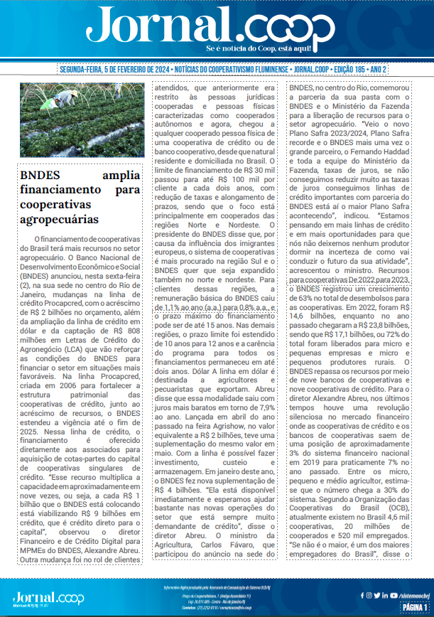 Jornal.Coop – Edição 185 – Ano 2 – 5 de Fevereiro de 2024