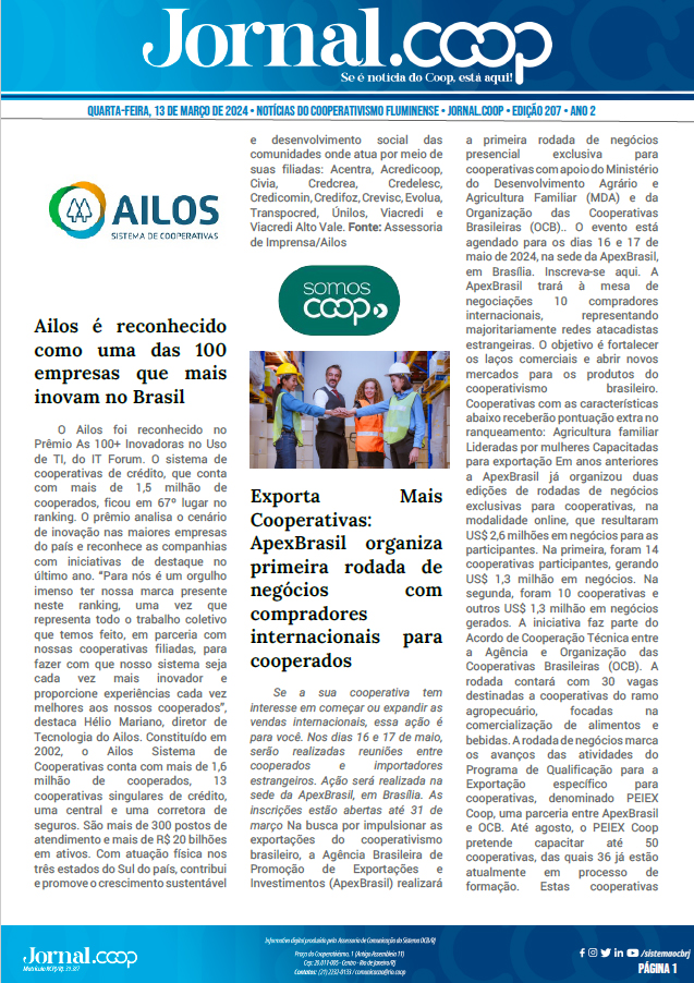 Jornal.Coop – Edição 207 – Ano 2 – 13 de março de 2024