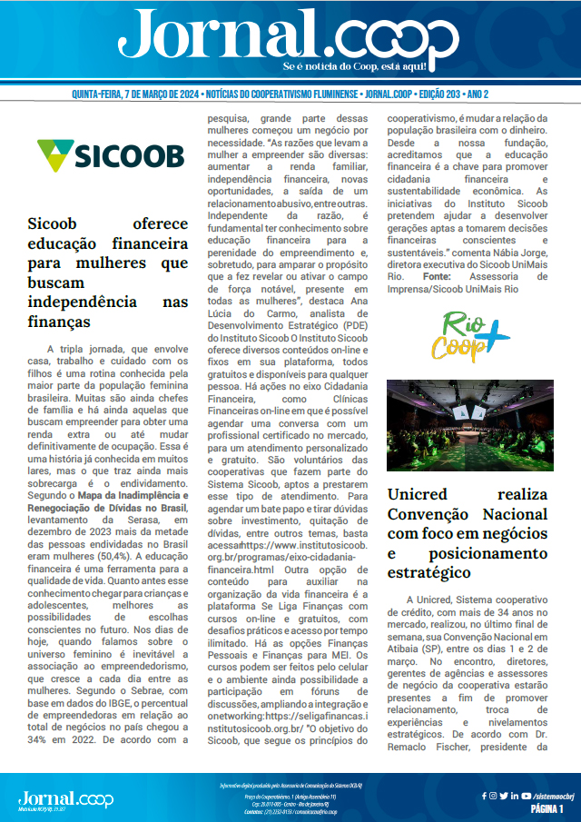 Jornal.Coop – Edição 203 – Ano 2 – 7 de março de 2024