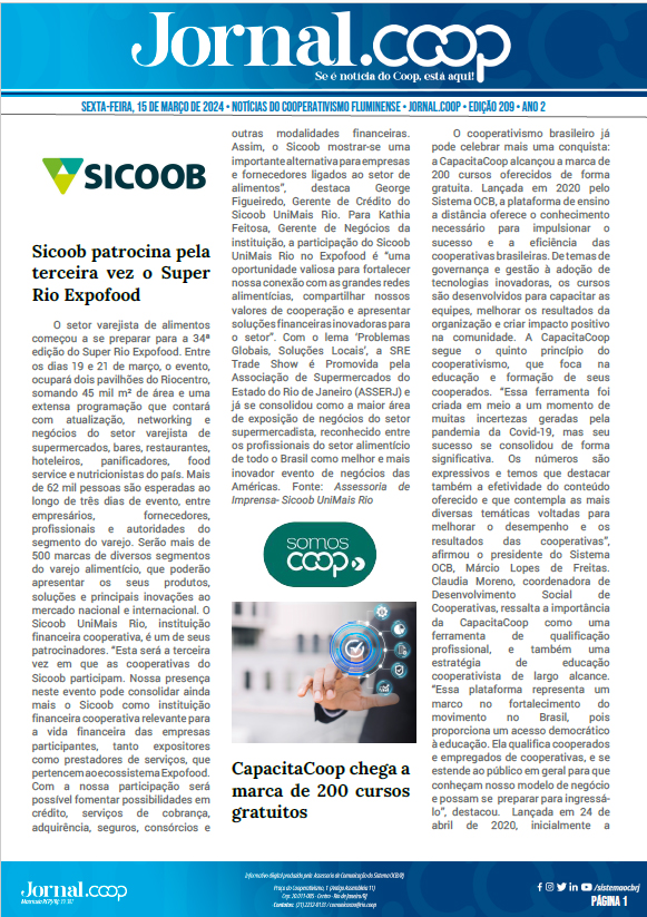 Jornal.Coop – Edição 209 – Ano 2 – 15 de março de 2024