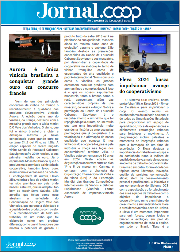 Jornal.Coop – Edição 211 – Ano 2 – 19 de março de 2024