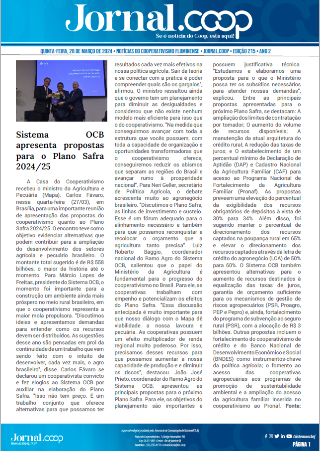 Jornal.Coop – Edição 215 – Ano 2 – 28 de março de 2024