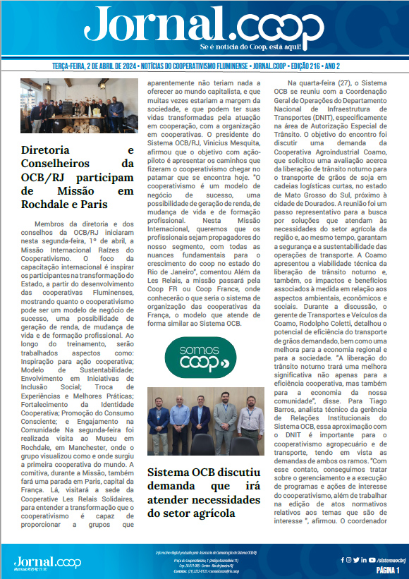 Jornal.Coop – Edição 216 – Ano 2 – 2 de abril de 2024