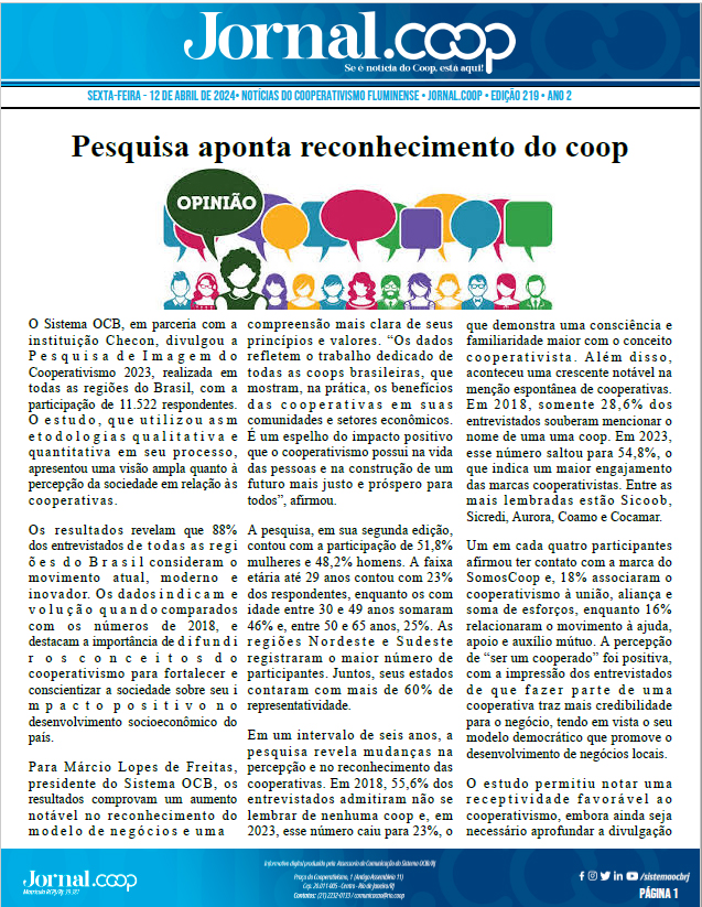 Jornal.Coop – Edição 219 – Ano 2 – 12 de abril de 2024