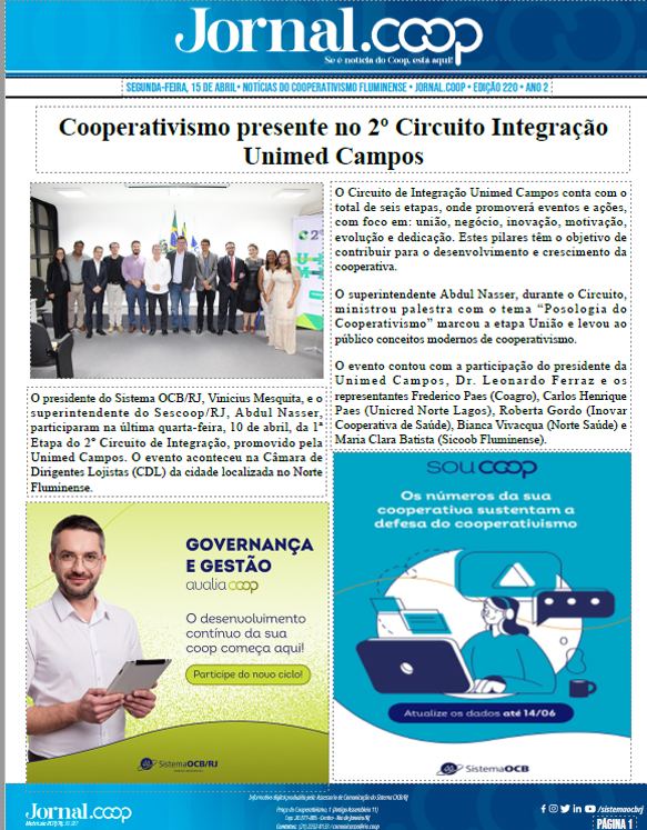 Jornal.Coop – Edição 220 – Ano 2 – 15 de abril de 2024