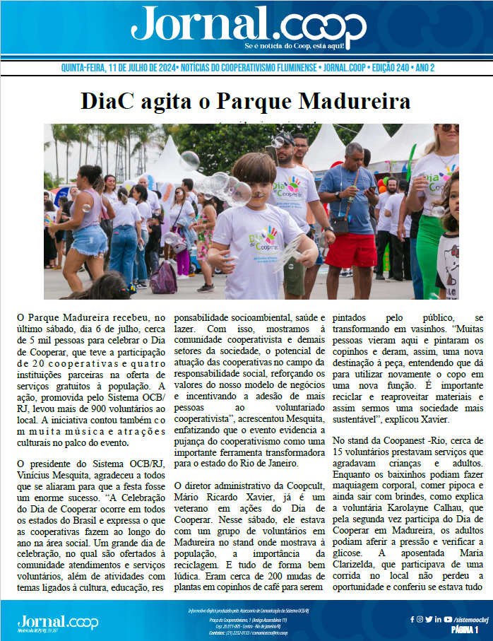 Jornal.Coop – Edição 240 – Ano 2 – 11 de julho de 2024