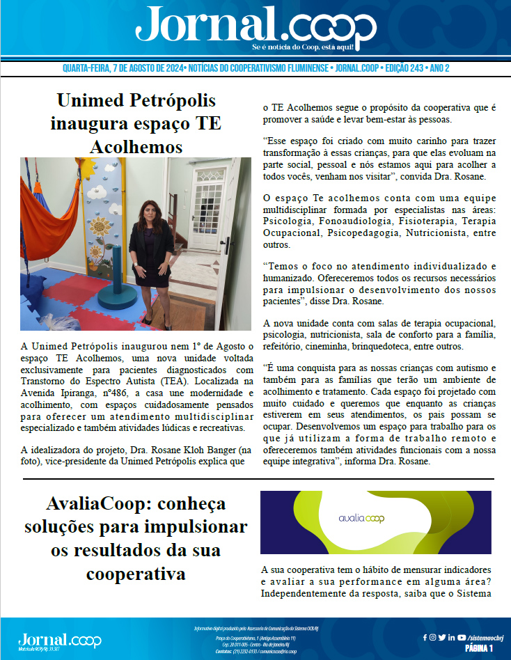 Jornal.Coop – Edição 243 – Ano 2 – 7 de agosto de 2024